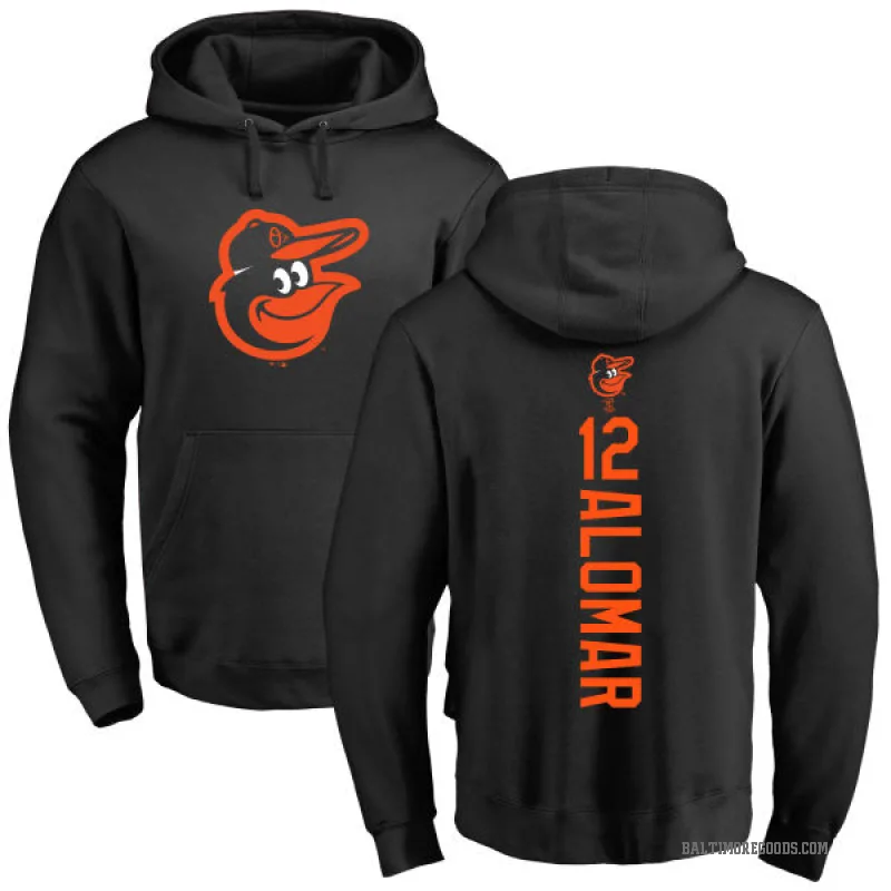Roberto Alomar Men's Black Baltimore Orioles Backer Pullover Hoodie