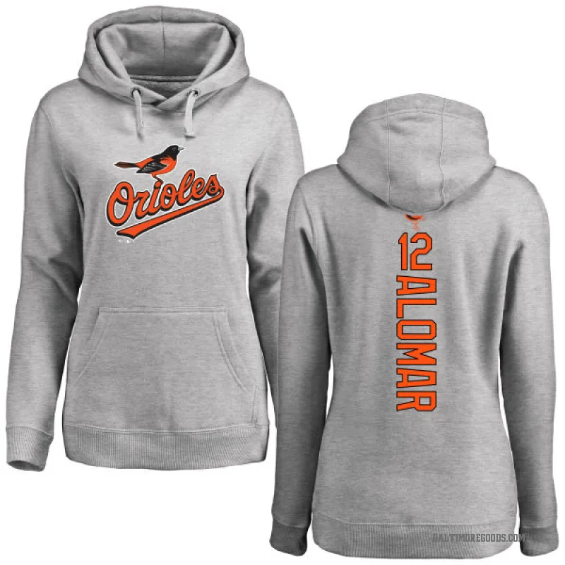 Roberto Alomar Women's Baltimore Orioles Ash Backer Pullover Hoodie