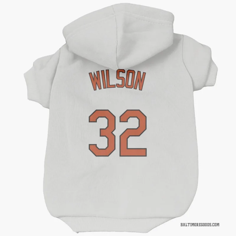 Weston Wilson  White Baltimore Orioles  Cat & Dog Pet Hoodie